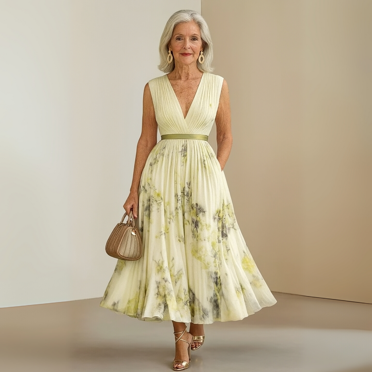 Elowen Floral Flowy Midi Dress