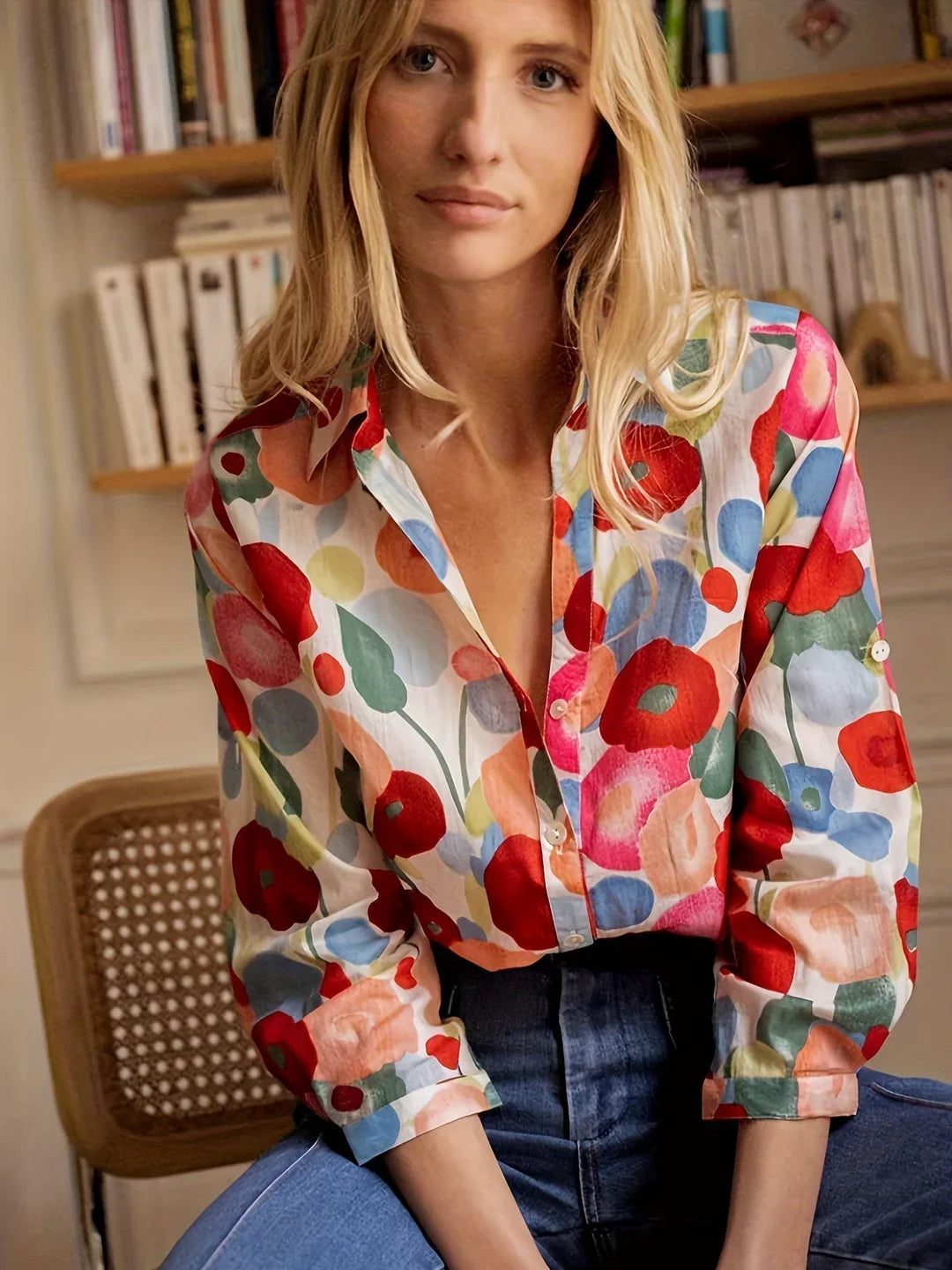 Sharon Colorful Print Blouse