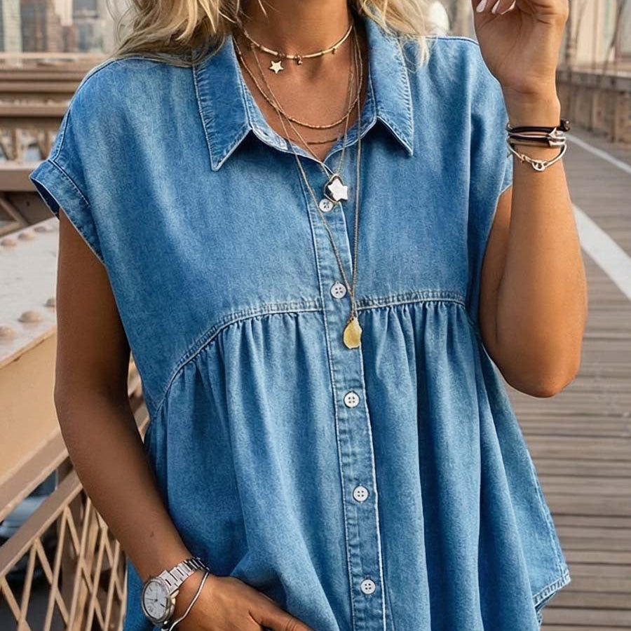 Opal Casual Imitation Denim Blouse