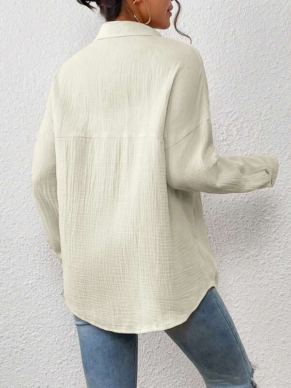 Melba Lane – lightweight cotton gauze button-up shirt, styled view, AU women's sizes