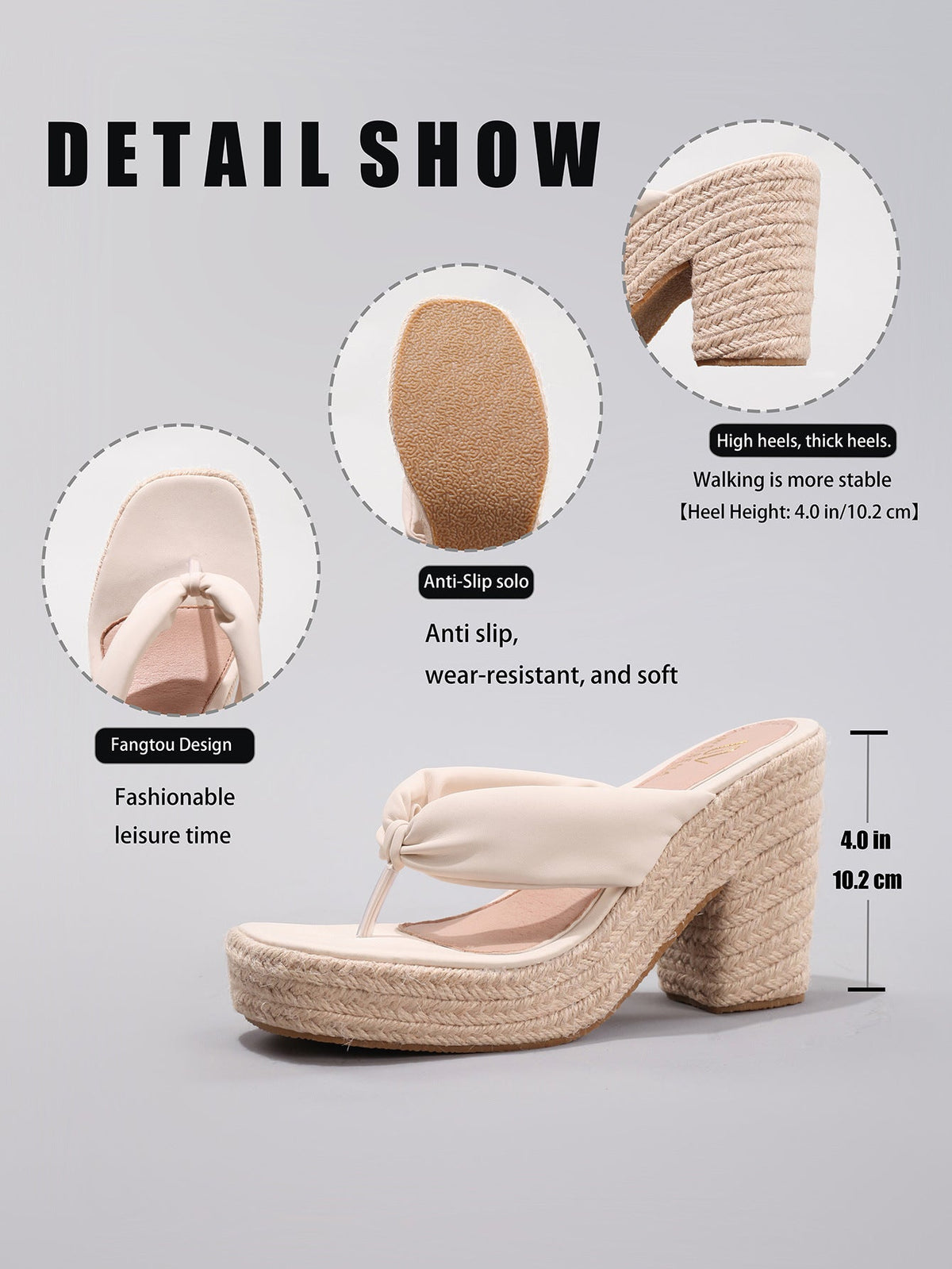 Melba Lane – Padded Thong Platform Wedge Sandals, back view, AU women's sizes