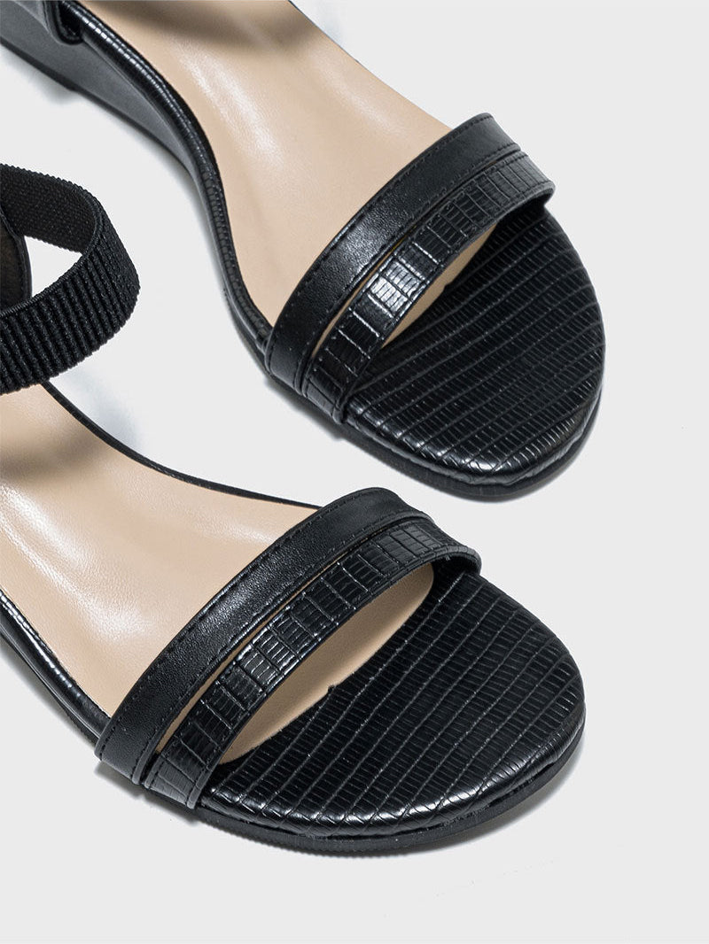Melba Lane – textured strap low wedge sandals, fabric detail, AU women's sizes