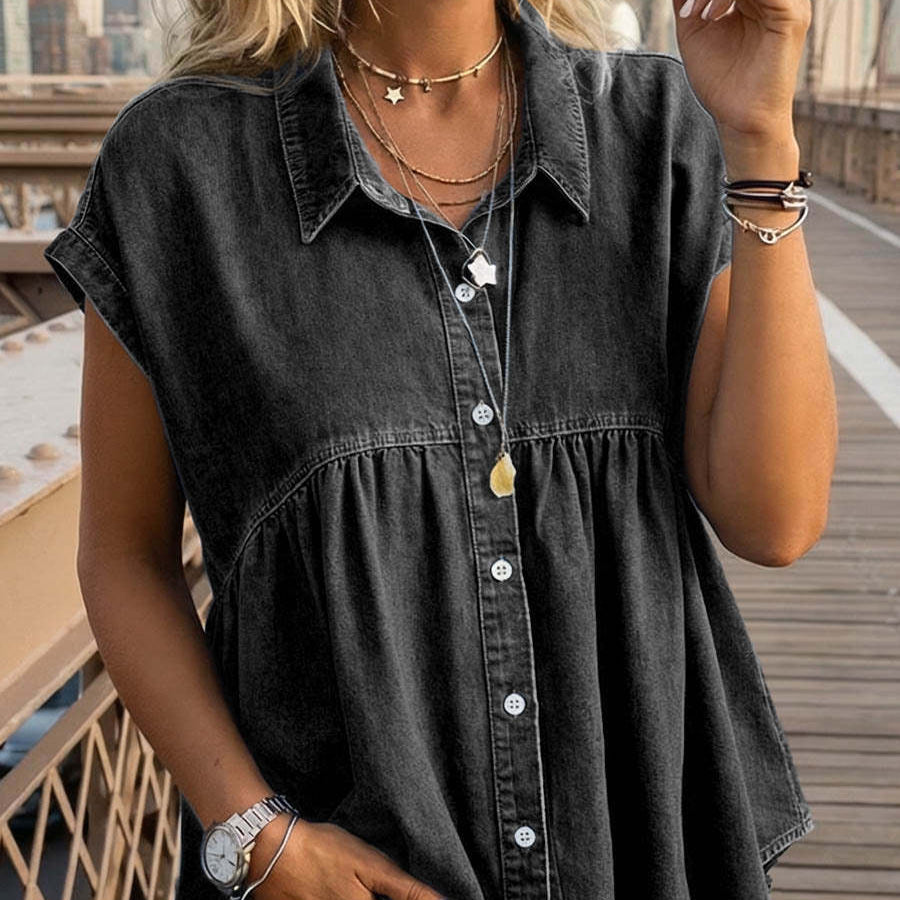 Opal Casual Imitation Denim Blouse