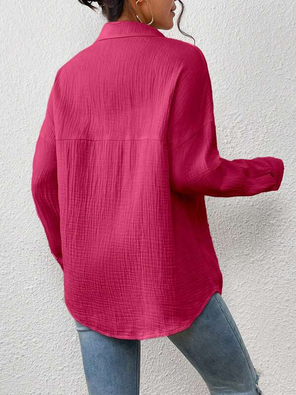 Melba Lane – lightweight cotton gauze button-up shirt, worn view, AU women's sizes