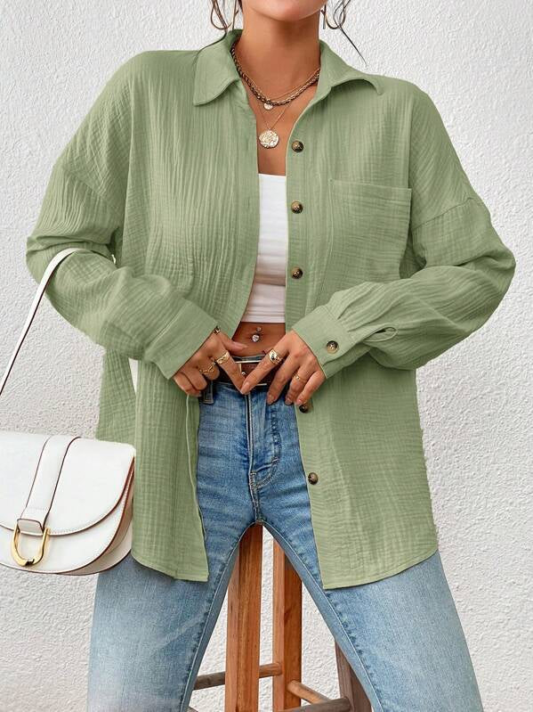 Melba Lane – lightweight cotton gauze button-up shirt, additional view 12, AU women's sizes