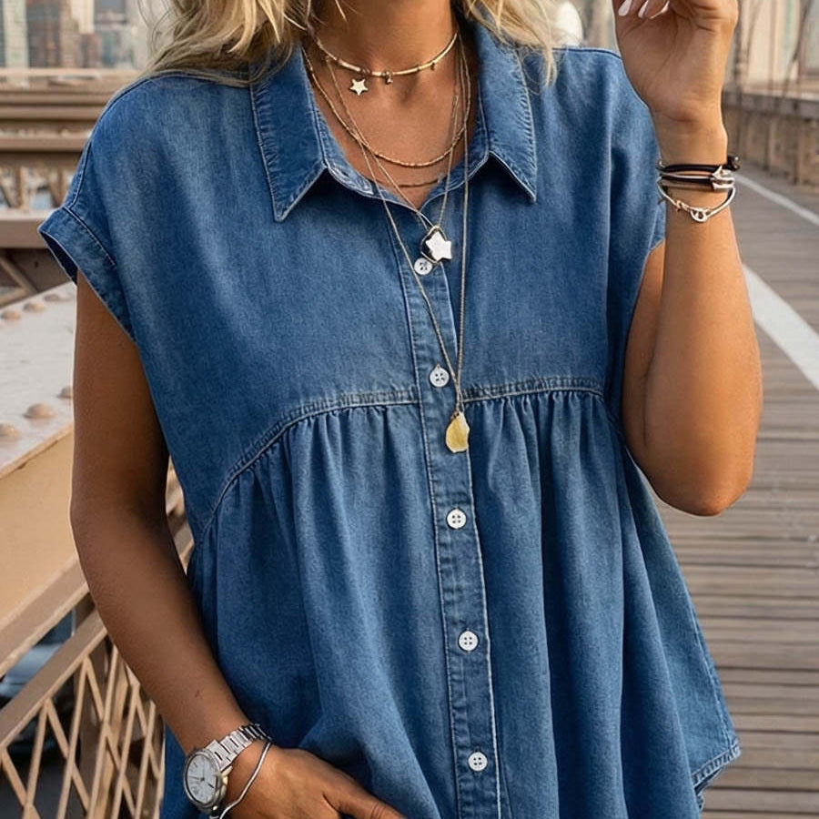 Opal Casual Imitation Denim Blouse