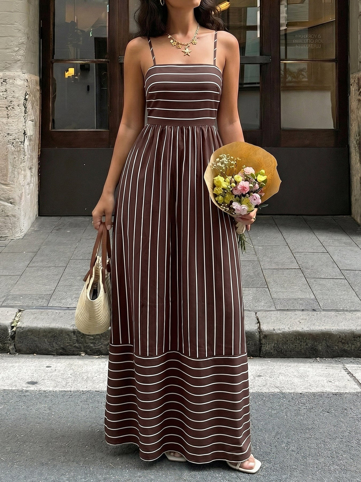 Helen Coastal Stripe Maxi Dress