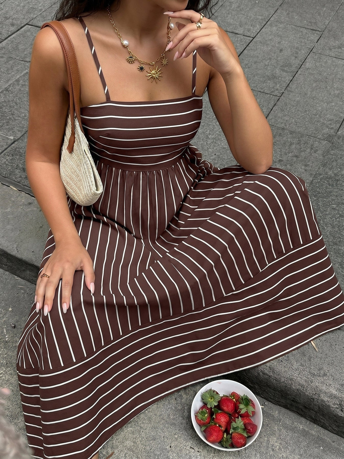 Helen Coastal Stripe Maxi Dress