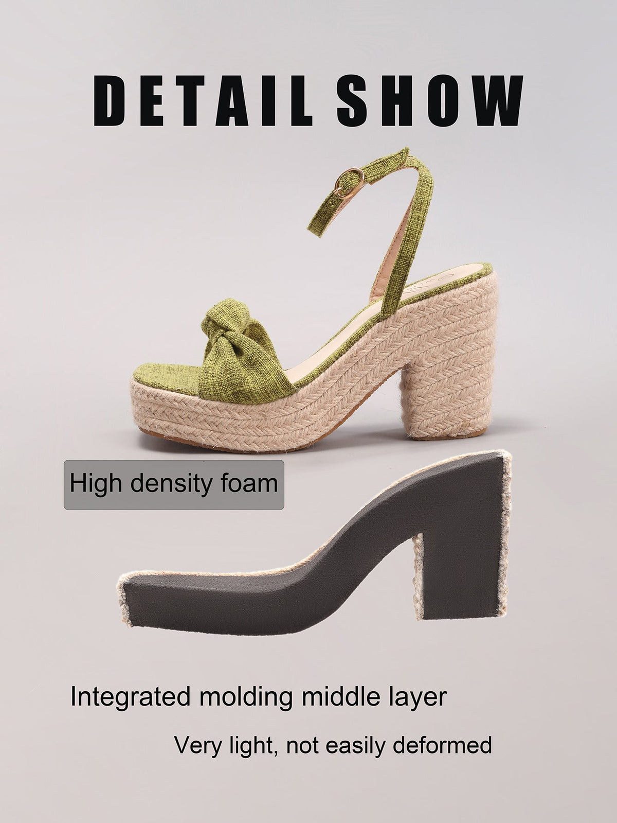Melba Lane – Knotted Bow Espadrille Wedge Sandals, fabric detail, AU women's sizes