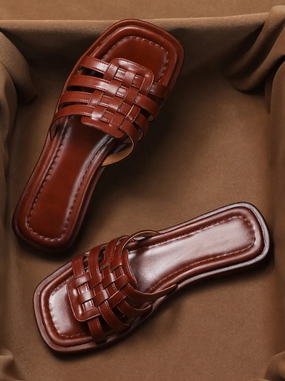 Caroline Italian Woven Slides Sandals