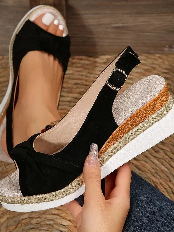 Martha Comfort Bow Wedge Sandals