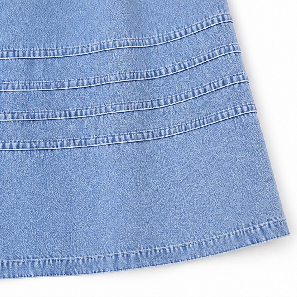 Melba Lane – Zante Light Blue chambray denim midi dress, pintuck hem detail, AU women’s sizes