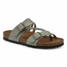 Melba Lane – beige braided cork sandals toe loop and footbed close-up, AU women's sizes