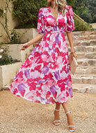 Elena Flowy Floral Midi Dress