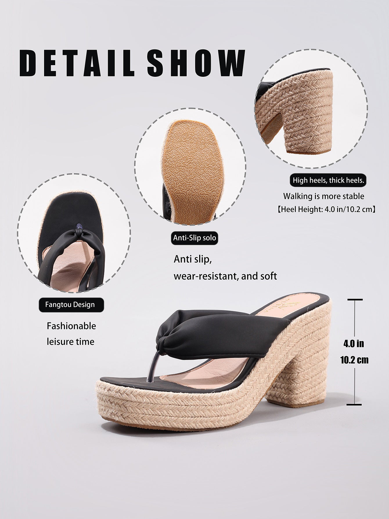 Melba Lane – Padded Thong Platform Wedge Sandals, angled view, AU women's sizes