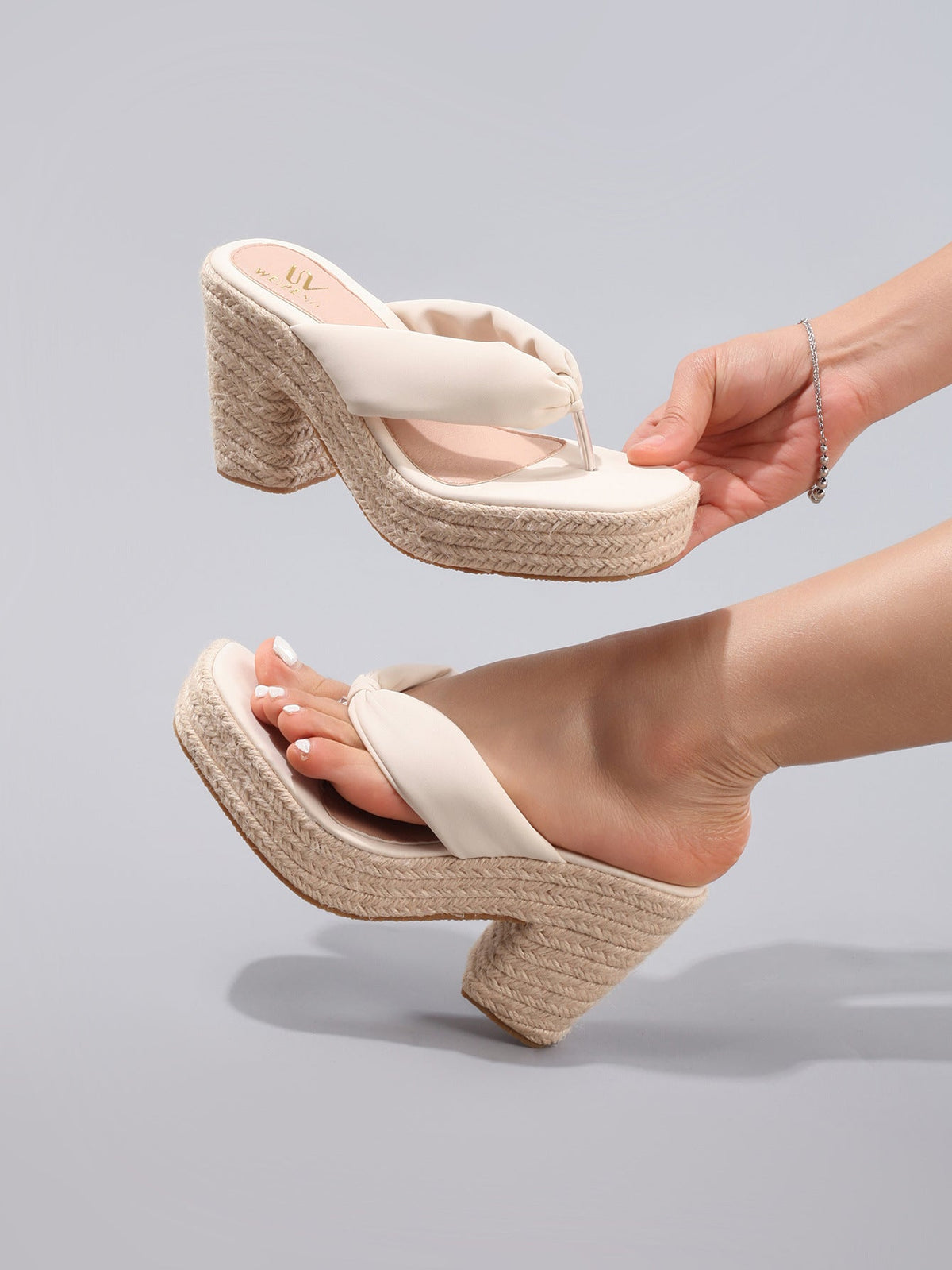 Melba Lane – Padded Thong Platform Wedge Sandals, front view, AU women's sizes