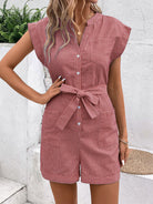Nancy Relaxed Fit Belted Summer Romper