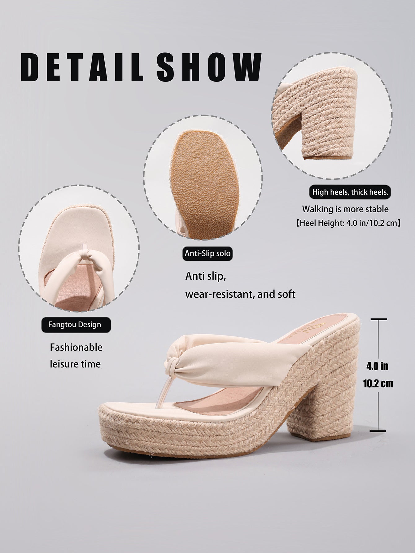 Melba Lane – Padded Thong Platform Wedge Sandals, back view, AU women's sizes