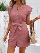 Nancy Relaxed Fit Belted Summer Romper