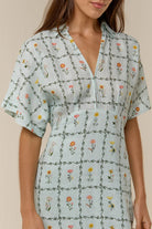 Melba Lane – linen floral collared maxi dress, full length view, AU women's sizes