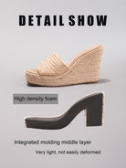 Melba Lane – Woven Straw Platform Mule Sandals, detail view, AU women's sizes