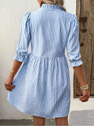 Rebecca Flattering A-Line Striped Dress