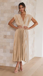Valencia Pleated Flowy Midi Dress