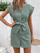 Nancy Relaxed Fit Belted Summer Romper