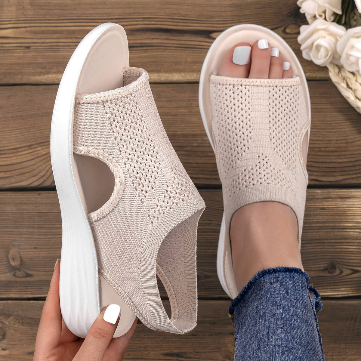 Monica Comfort Knit Sandals