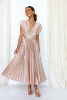 Valencia Pleated Flowy Midi Dress
