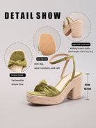 Melba Lane – Knotted Bow Espadrille Wedge Sandals, detail view, AU women's sizes