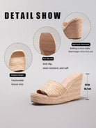 Melba Lane – Woven Straw Platform Mule Sandals, back view, AU women's sizes