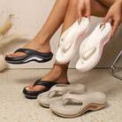 Melba Lane – Follonica cushioned arch-support thong sandals, cream, black and taupe pairs shown together, AU women's sizes