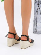 Melba Lane – rope-wrapped platform wedge sandals, full length view, AU women's sizes