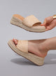 Melba Lane – raffia woven low wedge slide sandals, front view, AU women's sizes