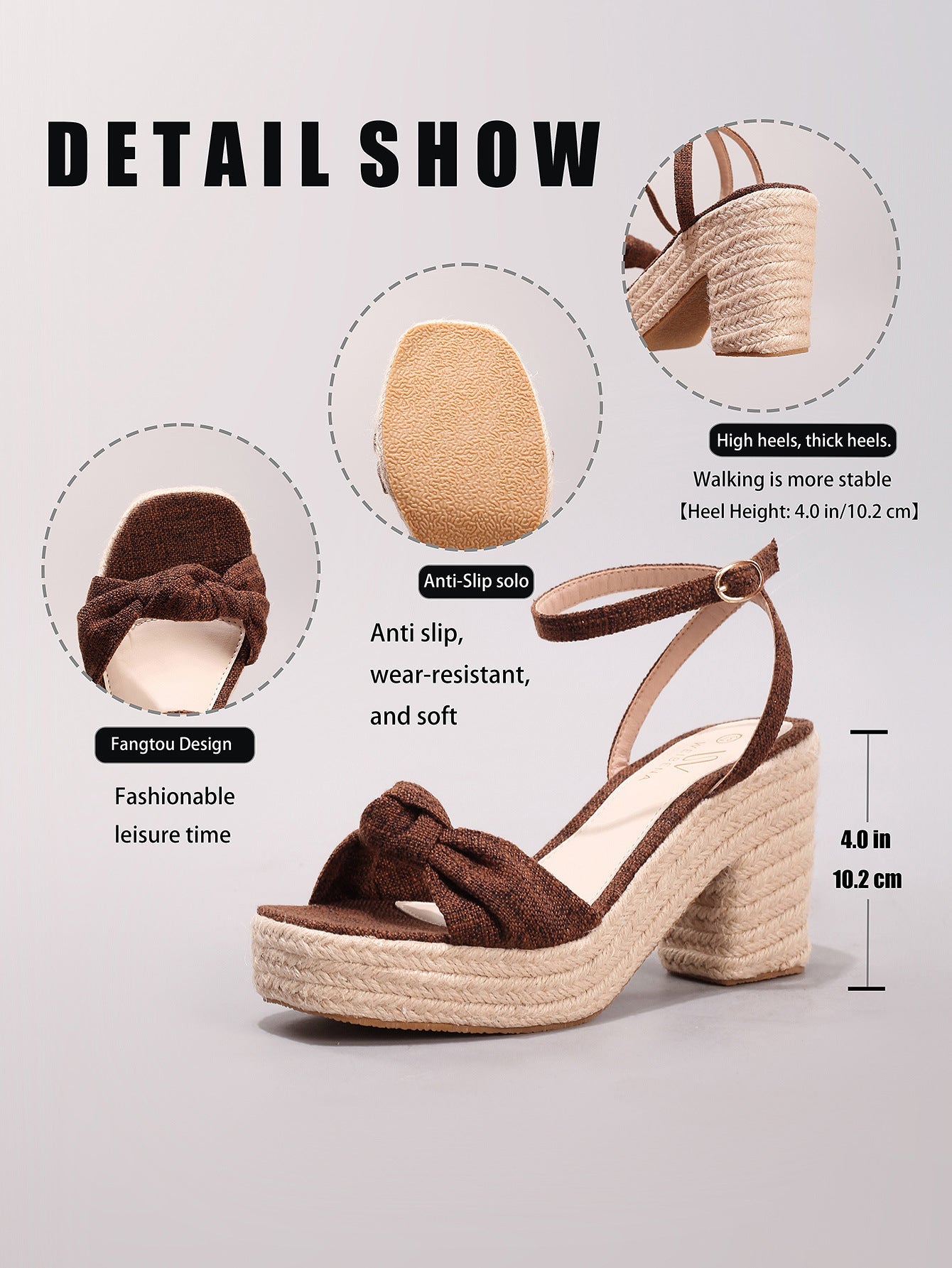 Melba Lane – Knotted Bow Espadrille Wedge Sandals, angled view, AU women's sizes