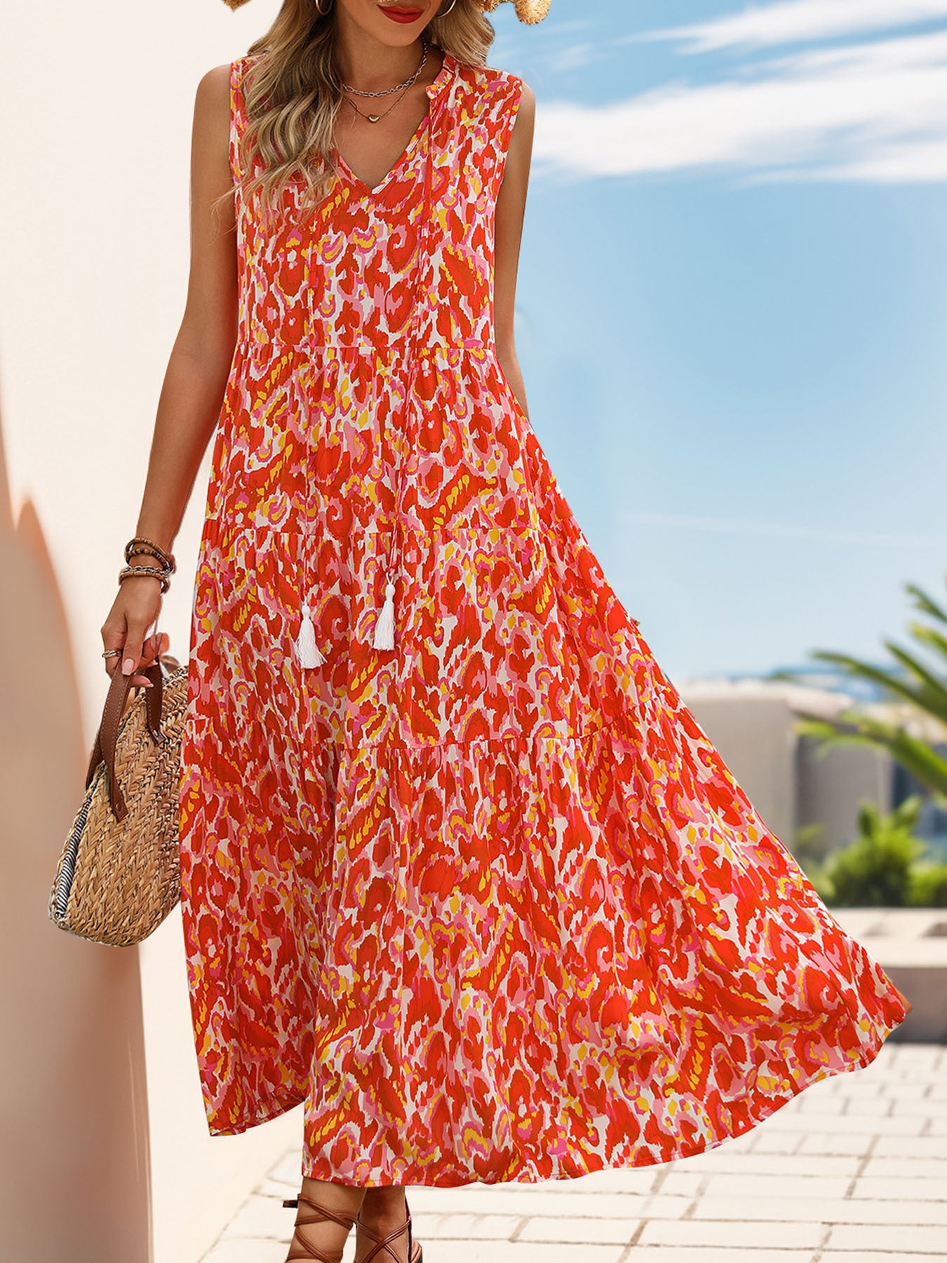 Amagansett Printed Tiered Maxi Dress