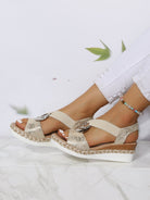 Mildred Metallic Wedge Sandals