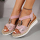 Mildred Metallic Wedge Sandals
