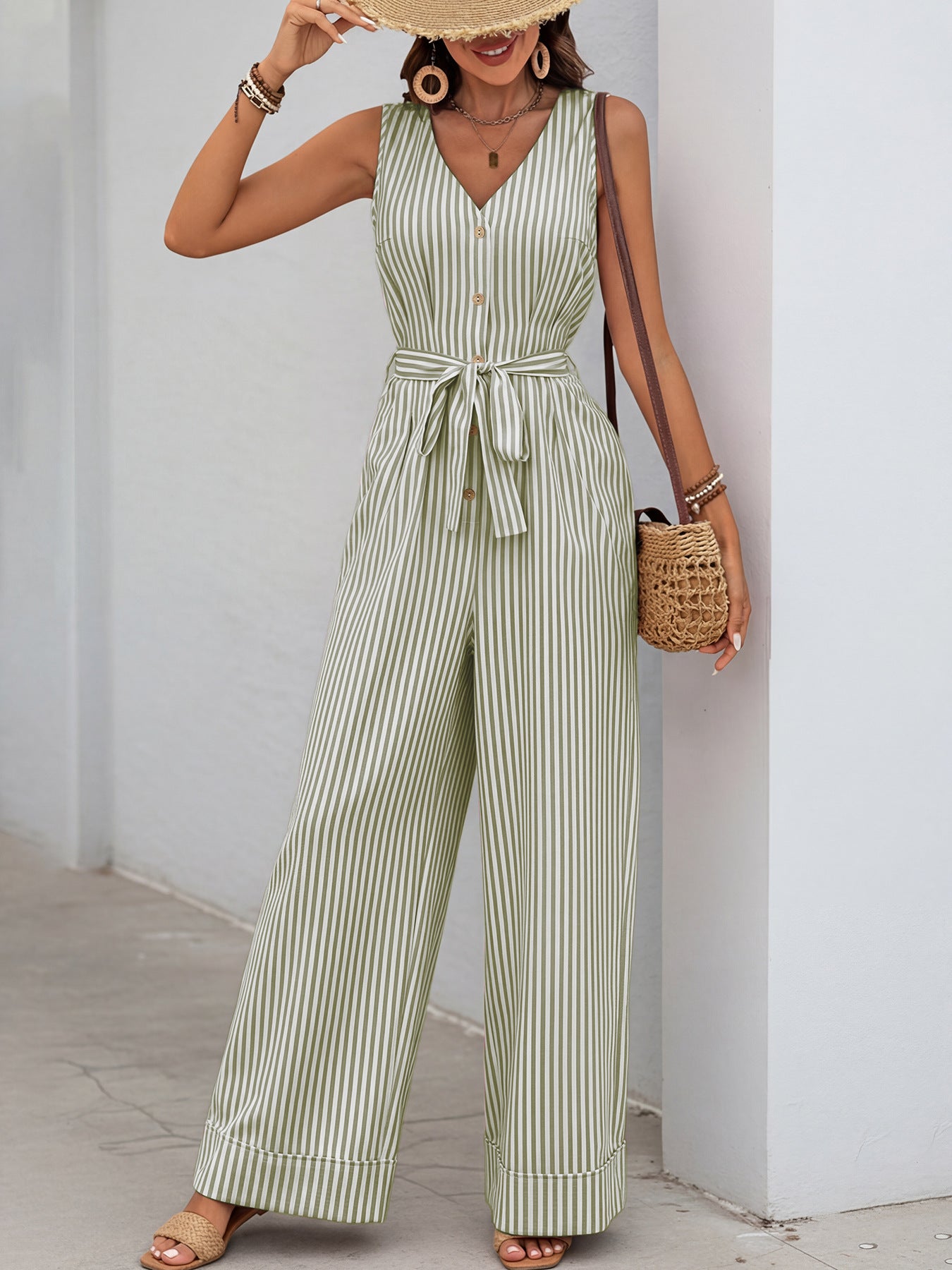 Midhurst Striped Sleeveless Jumpsuit