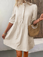 Rebecca Flattering A-Line Striped Dress
