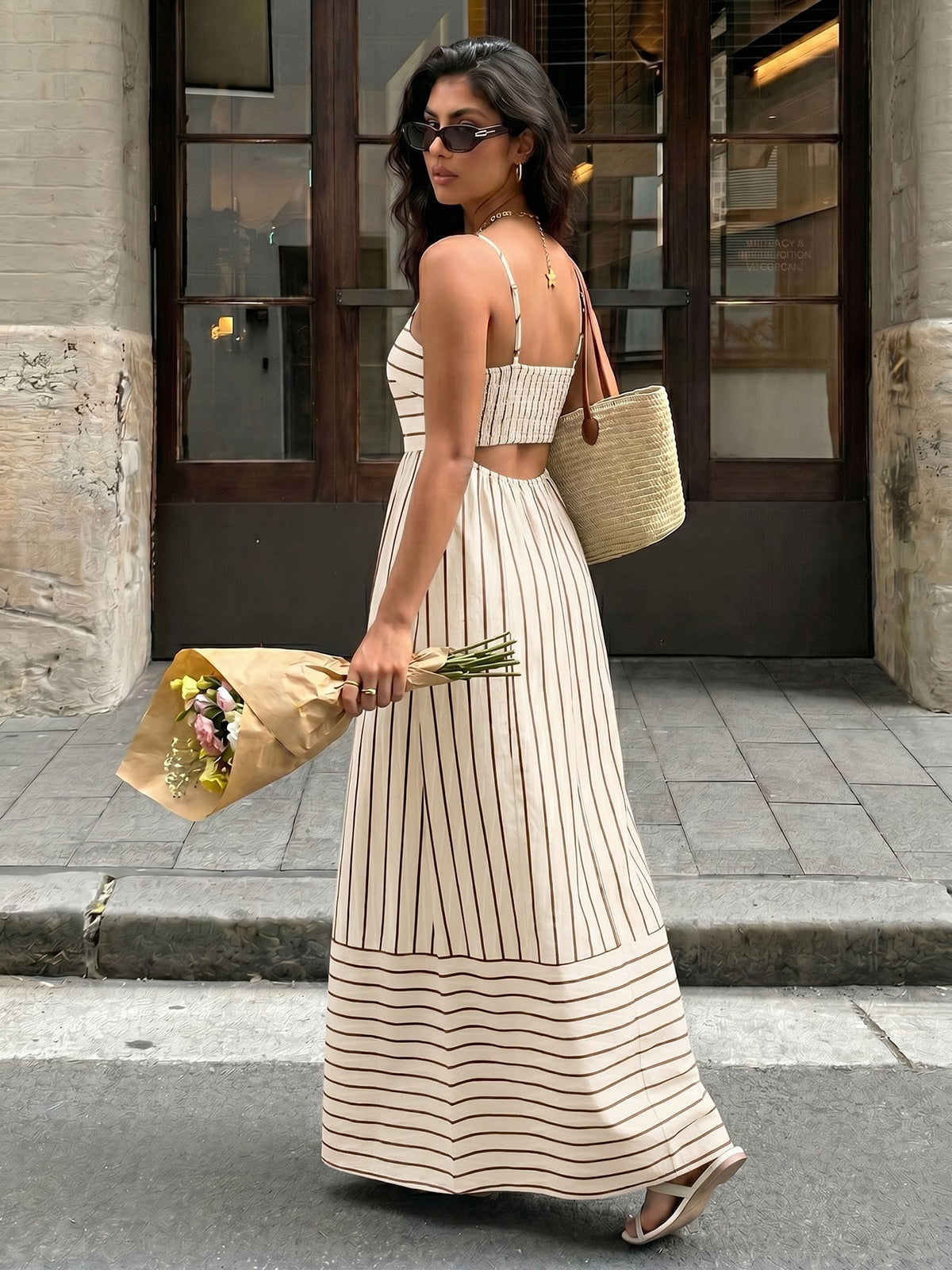 Helen Coastal Stripe Maxi Dress