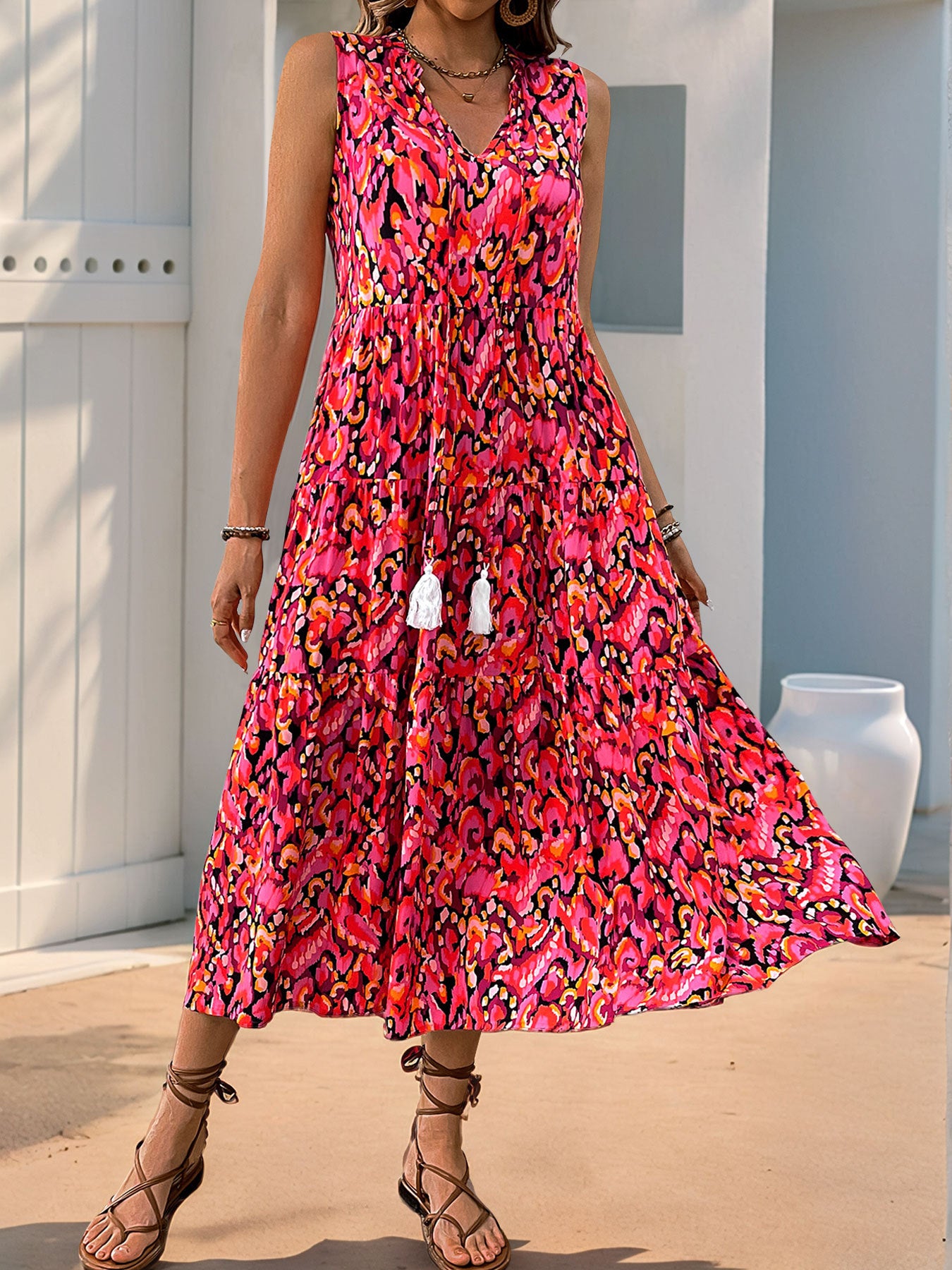 Amagansett Printed Tiered Maxi Dress