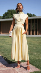 Valeria Elegant Cut-Out Midi Dress