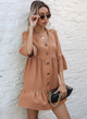 Bandol Cotton Linen Button Front Mini Dress