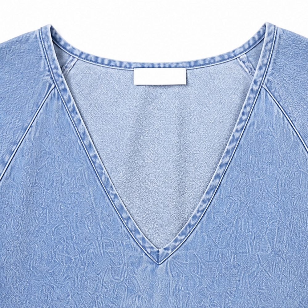 Melba Lane – Zante Light Blue chambray denim midi dress, V-neck detail, AU women’s sizes