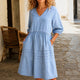 Melba Lane – Zante Light Blue chambray denim midi dress, side pocket detail, AU women’s sizes