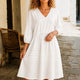 Melba Lane – Zante White chambray denim midi dress, front view, AU women’s sizes