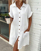 Clara Flattering Cotton Shirt Dress